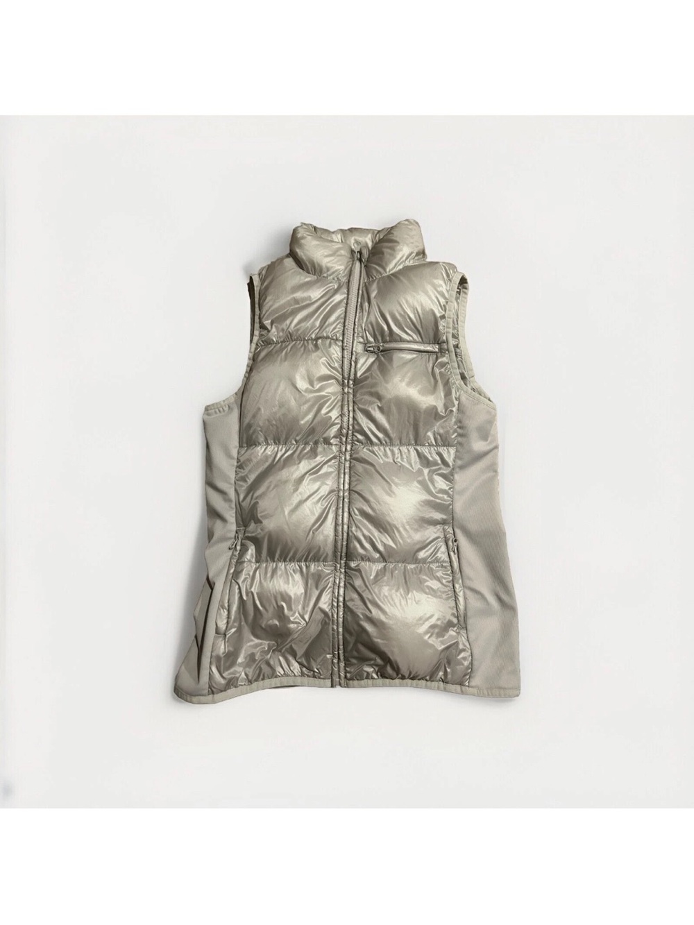 Fabletics Shiny Silver Puffer Vest